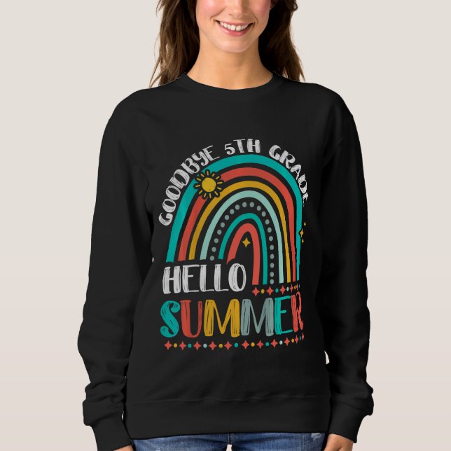Sudadera Niños Adiós de quinto grado Hola verano arcoiris q (Anverso)