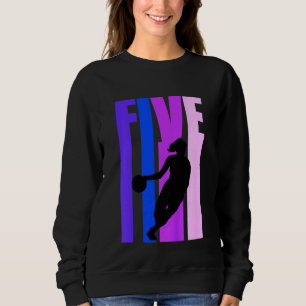 Sudadera Niños Basketball Quinto cumpleaños Chicas Retro Si