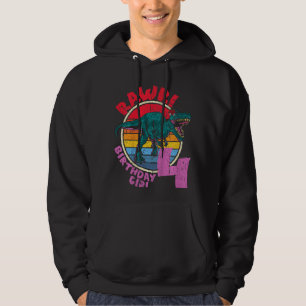 Sudadera Niños Chica 4 Cumpleaños Rawr Tyrannosaurus Rex I