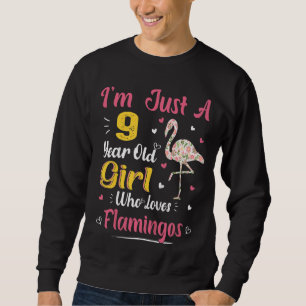 Sudadera Niños Chica de 9 años que ama a los flamencos 9°