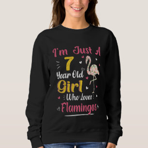 Sudadera Niños Chica De Solo 7 Años Que Ama Los Flamingos 7