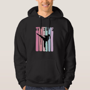 Sudadera Niños Chicas del 12º cumpleaños del retro Taekwond