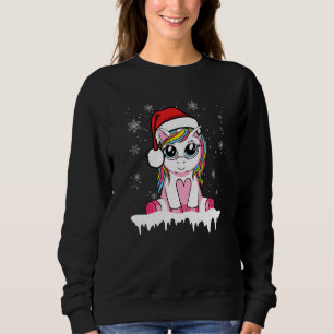 Sudadera Niños Chicas Navidades mujeres Santa Unicorn Chris