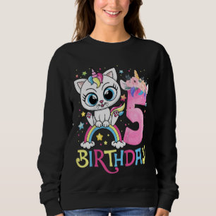 Sudadera Niños con un gato unicornio de unicornio con flore