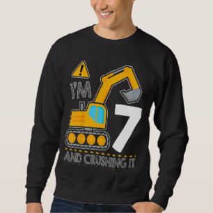 Sudadera Niños Construcción Camión 7 Aniversario Tengo 7 Añ