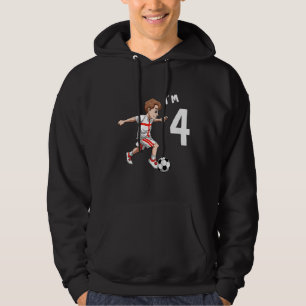 Sudadera Niños cuarto cumpleaños fútbol Inglaterra Niño de
