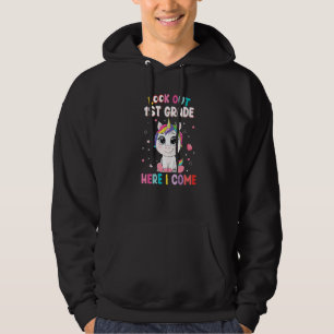 Sudadera Niños Cuidado 1er Grado Aquí Vengo Unicornio Parte