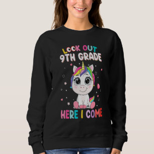 Sudadera Niños Cuidado 9º Grado Aquí Vengo Unicornio Camise