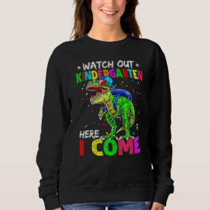 Sudadera Niños Cuidado Kinder Aquí Vengo Dinosaurios