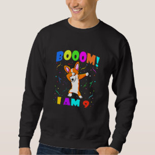 Sudadera Niños Dabbing Corgi Booom Soy 9 Niños Chicas 9 Bir