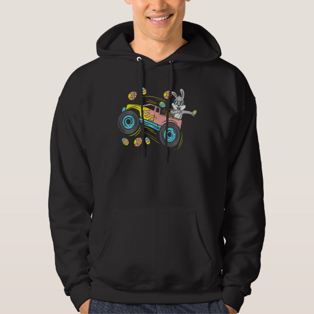 Sudadera Niños Dabbing Easter Bunny En Monster Truck Dab Da (Anverso)