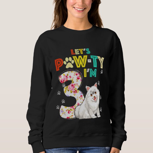Sudadera Niños de 3 años Samoyed Perro 3 cumpleaños Perro t (Anverso)