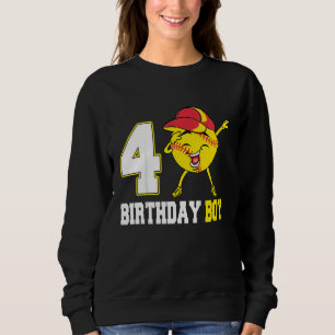 Sudadera Niños de 4 años de edad Dabbing Softball 4º cumple