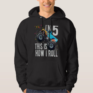 Sudadera Niños de 5 años Quinto Aniversario Monstruo Camión