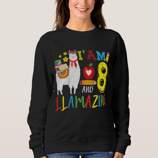 Sudadera Niños De 8 Años Y Llamando A Llama A Octavo Nacimi (Anverso)