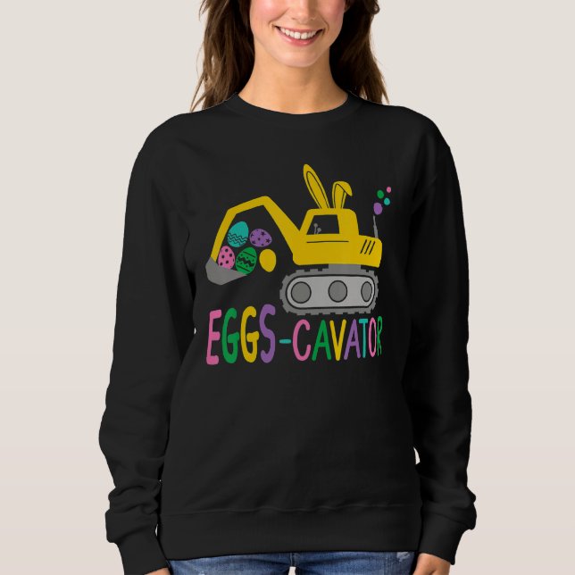 Sudadera Niños de Pascua de la Eggscavator Niños pequeños d (Anverso)