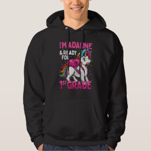 Sudadera Niños de primer grado Unicornio Soy Adalina y list