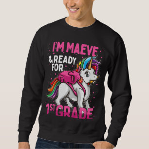 Sudadera Niños de primer grado Unicornio Soy Maeve y listo 