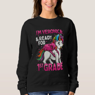 Sudadera Niños de primer grado Unicornio Soy Verónica y est