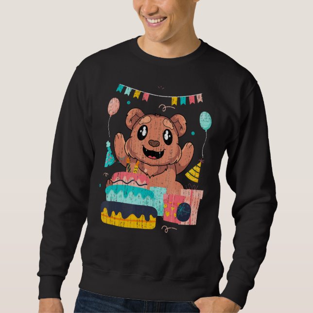 Sudadera Niños de raza animal Fiesta de cumpleaños Pastel B (Anverso)