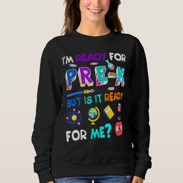 Sudadera Niños De Vuelta Al Primer Día De Tee Preescolar Pr (Anverso)