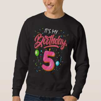 Sudadera Niños dulces donut es mi quinto cumpleaños 5 años