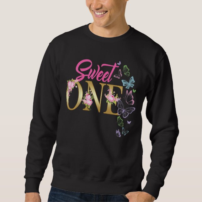 Sudadera Niños Dulces Un Primer Cumpleaños Mantequilla Fami (Anverso)