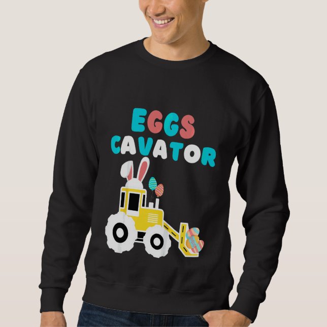 Sudadera Niños Eggscavator Happy Easter Excavator Hunting E (Anverso)