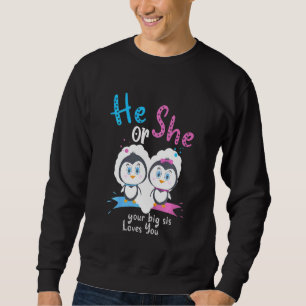 Sudadera Niños, Él O Ella, Tu Gran Sis Te Ama Pingüino