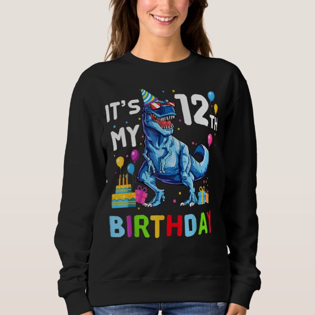 Sudadera Niños es mi 12º cumpleaños feliz sexo de 12 años (Anverso)