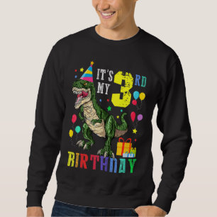 Sudadera Niños es mi hijo de tercer cumpleaños T Rex Din de