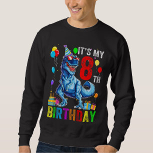 Sudadera Niños es mi octavo cumpleaños feliz 8 años Rex 2