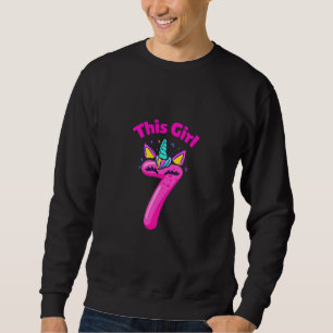 Sudadera Niños, es mi sétimo cumpleaños, feliz Unicor de 7 