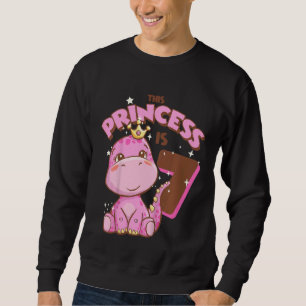 Sudadera Niños Esta Princesa Es 7 Chicas 7 Cumpleaños Rosa