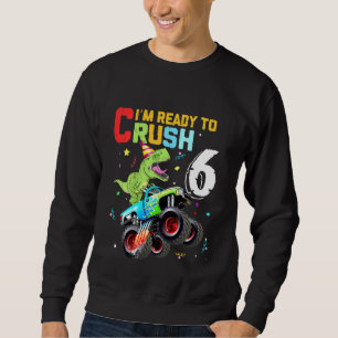 Sudadera Niños estoy listo para aplastar 6 monstruos dinosa