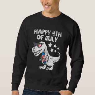 Sudadera Niños Felices 4 De Julio Niños Pequeños Trex Dinos