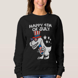 Sudadera Niños Felices 4 De Julio T-Rex Dino Dinosaurio Bab
