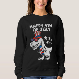 Sudadera Niños Felices 4 De Julio T-Rex Dino Dinosaurio Bab