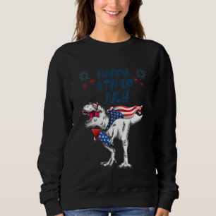 Sudadera Niños Felices 4 De Julio T-Rex Dino Dinosaurio Bab