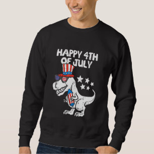 Sudadera Niños Felices 4 De Julio T-Rex Dino Dinosaurio Beb