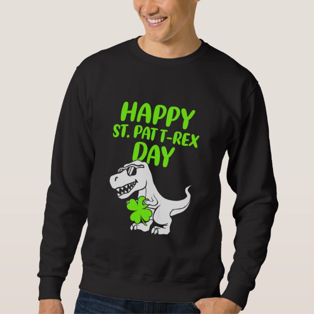Sudadera Niños felices Día de St Pat Trex Dino St Patricks  (Anverso)