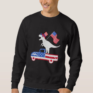 Sudadera Niños Feliz 4 De Julio Dino Trex Dinosaur Baby Tod