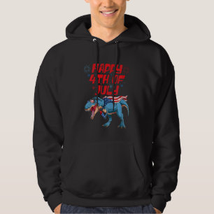 Sudadera Niños Feliz 4 De Julio T-Rex Dino Dinosaurio Bebé