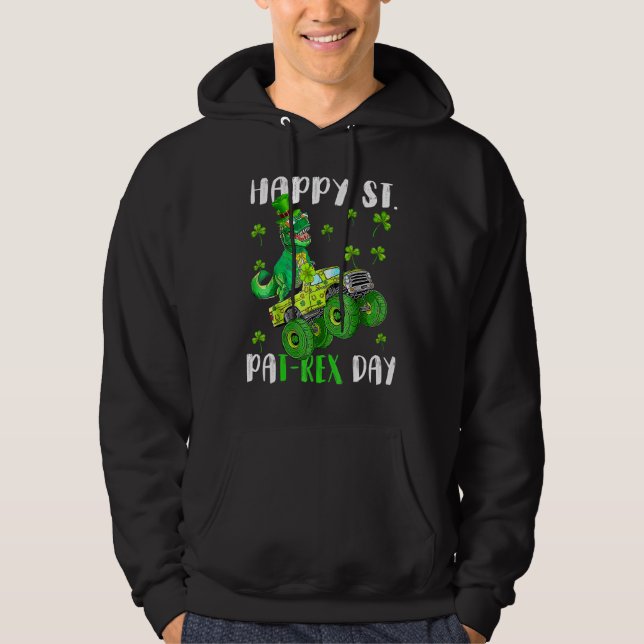 Sudadera Niños Feliz Día De St Pat Trex Dino St Patricks Pa (Anverso)
