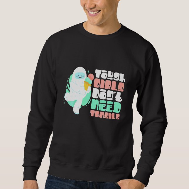 Sudadera Niños fuertes Chicas no necesitan tonsilios Yeti R (Anverso)