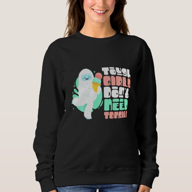 Sudadera Niños fuertes Chicas no necesitan tonsilios Yeti R (Anverso)