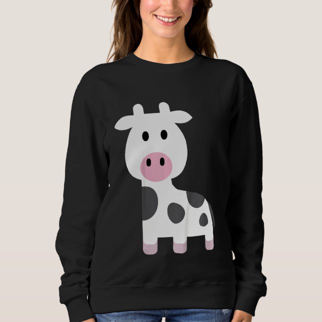 Sudadera Niños Graciosos Moo Cow Cute Farm Animal Vaca Niño (Anverso)