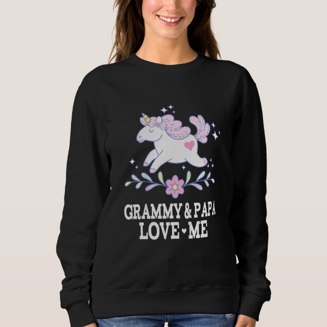 Sudadera Niños Grammy Y Papá Me Aman Nieta Unicorn (Anverso)