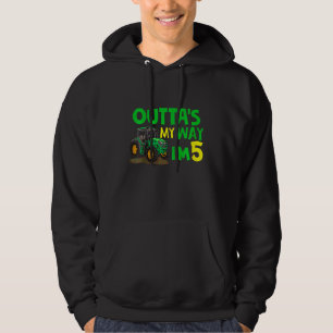 Sudadera Niños Guay Farm Tractor 5 Cumpleaños Tee Outta' My