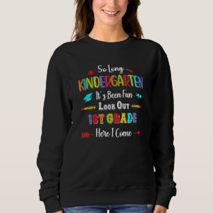 Sudadera Niños Hasta Luego Kinder 1er Grado Aquí Vengo Gr